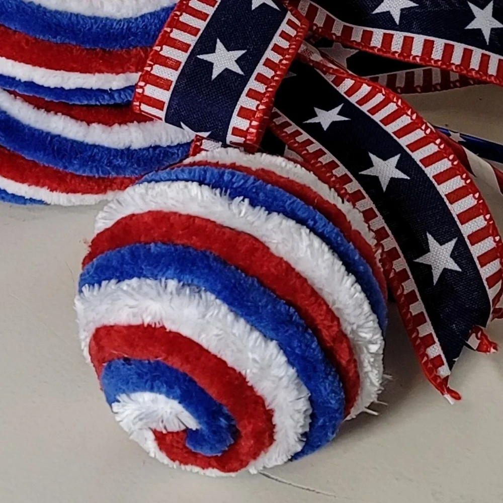 Red White Blue Patriotic Velvety Yarn Balls‎ - Set of 3 Balls, 3.5